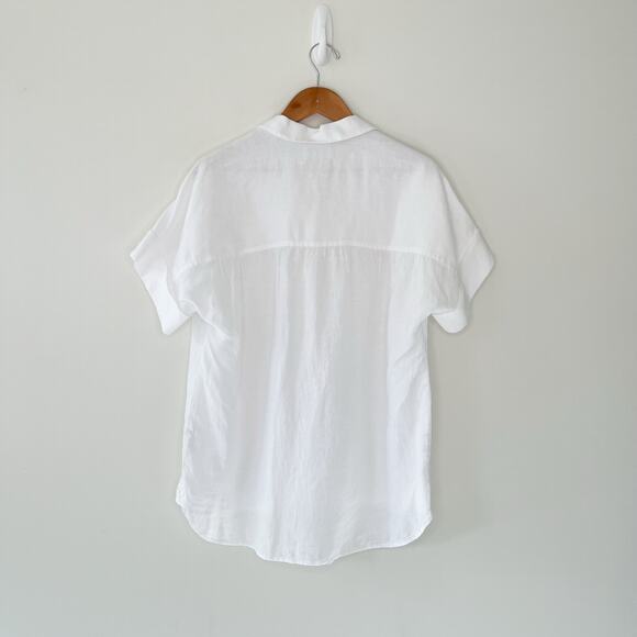 J. Crew Baird McNutt Irish Linen Short Sleeved Relaxed Fit Button Down Top - Picture 4 of 10